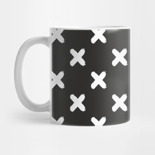 Crosses pattern black white Mug